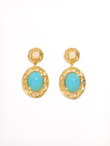 French Stylish Elegant Geometric Turquoise Earrings