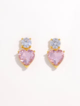Fashion Crystal Heart Shape Pendant Dangle Earrings