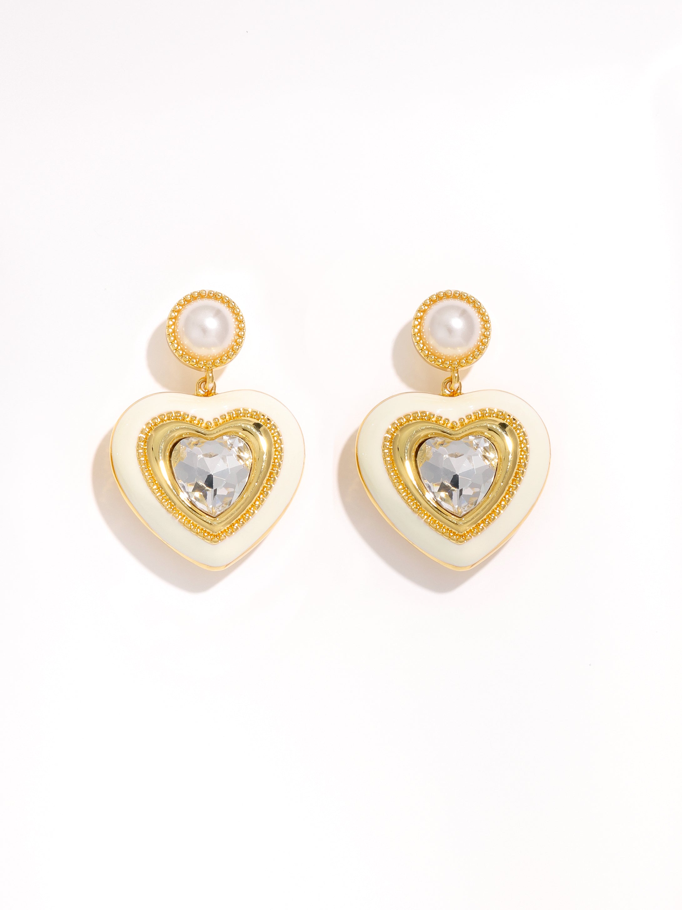Natural Stone Heart Drop Earrings main image 1