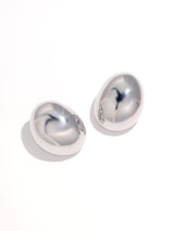 Large Oval Detailed Premium Silver Earrings