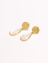 Fashion Island Gold Coin Teardrop Earrings