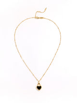 Mysterious Fashion Black Heart Gold Long Necklace