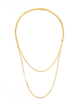 Gorgeous Silk Golden Double Chain Long Necklace