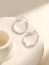 Unique Small Square Bead Hoop Stylish Earrings