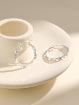 Unique Small Square Bead Hoop Stylish Earrings