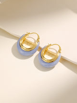 Blue Oval New Fashion Earrings
