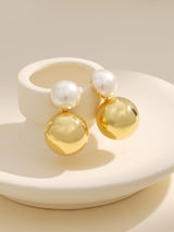 Elegant Two Tones Small Earrings
