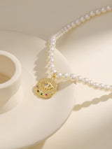 Mizuzu Pearl Eye Pendant Necklace