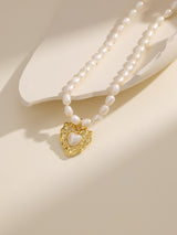 Mizuzu Pearl Heart Pendant Necklace