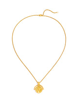 Caribbean Coin Wheel Pendant Gold Necklace