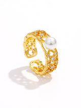 Vintage Art Deco Pearl Gold Ring