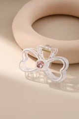 Elegant Pink Diamond Decor Clear Clip Hair Accessories