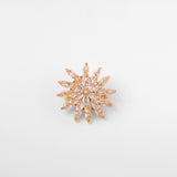 Bright Crystal Gold Pave Starburst Brooch