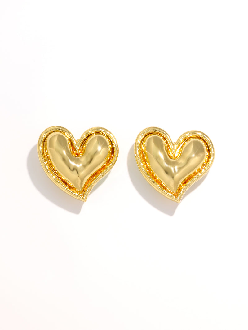 Heart Shape Fashion Gold Ear Clip Earrings