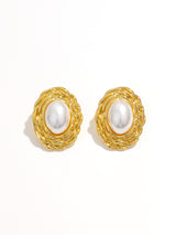 Fashion Decoration Exquisite Pearl Oval Earrings