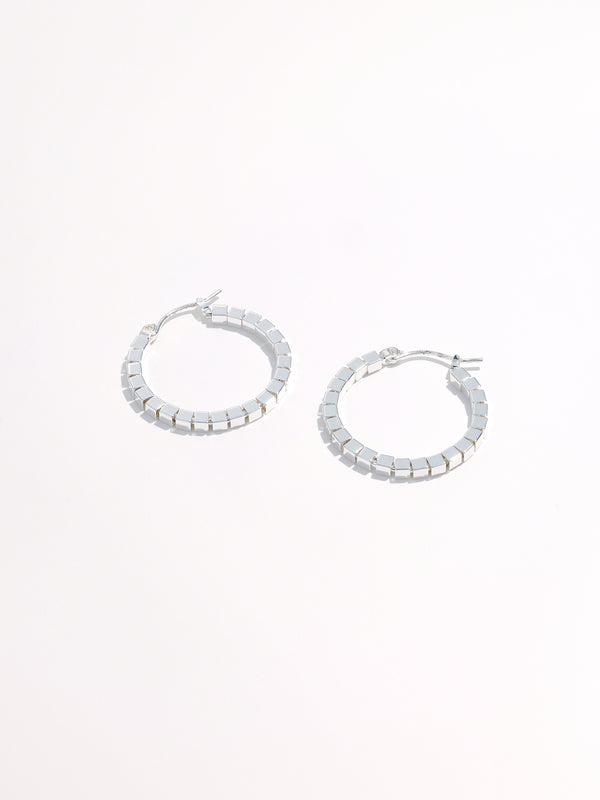 Unique Small Square Bead Hoop Stylish Earrings