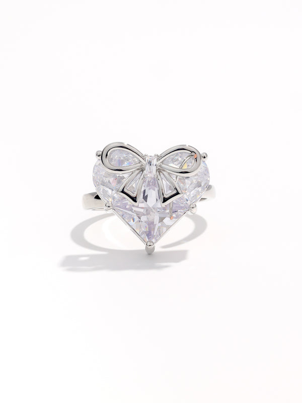 Brilliant Magic Diamond Heart Bow Ring