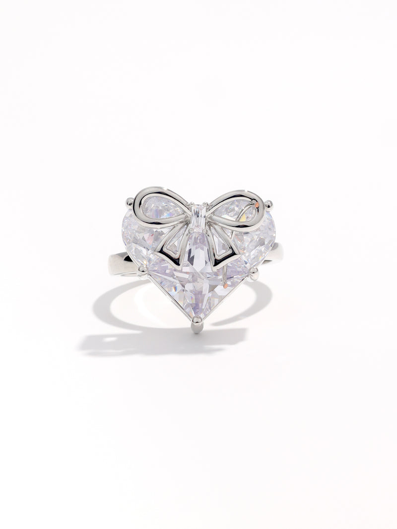Brilliant Magic Diamond Heart Bow Ring
