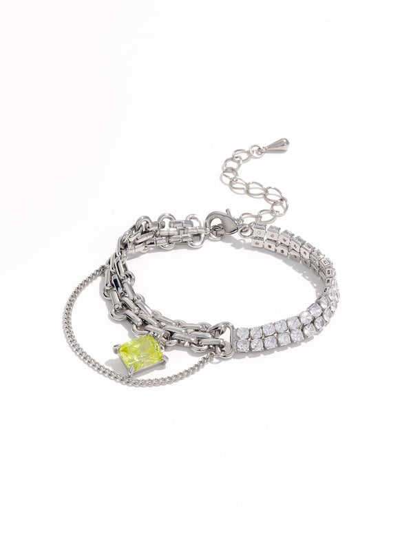 Fashion Luxury Silver Zircon Bracelet