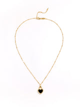 Mysterious Fashion Black Heart Gold Long Necklace