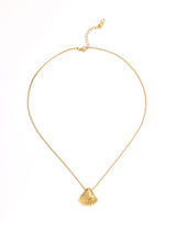 Mermaids Gold Shell Pendant Necklace