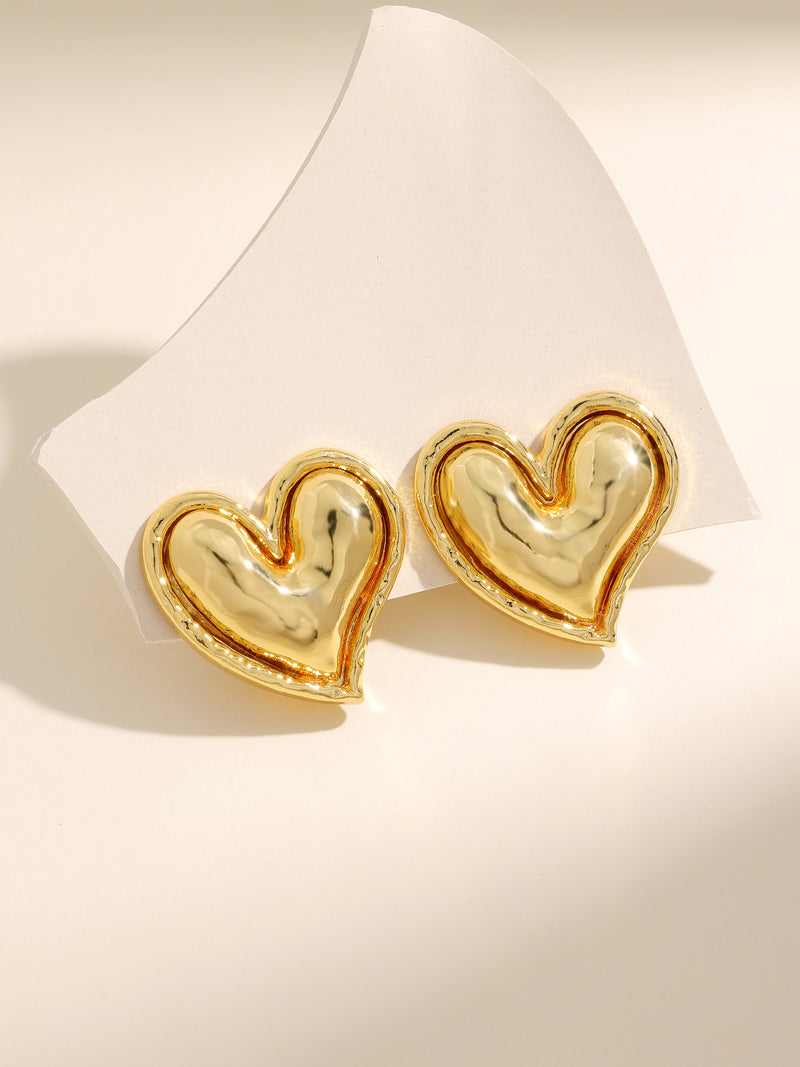 Heart Shape Fashion Gold Ear Clip Earrings