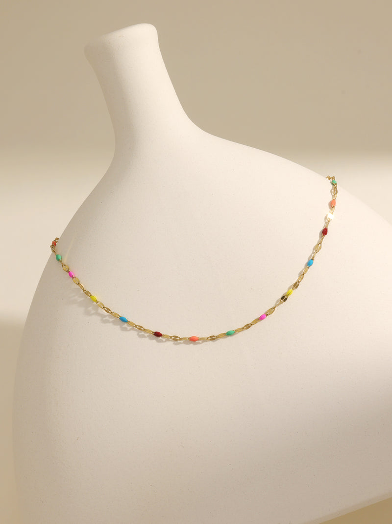 Holiday Rainbow Beaded Necklace
