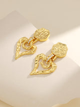 Fashion Heart Letter Personality Vintage Palace Earrings