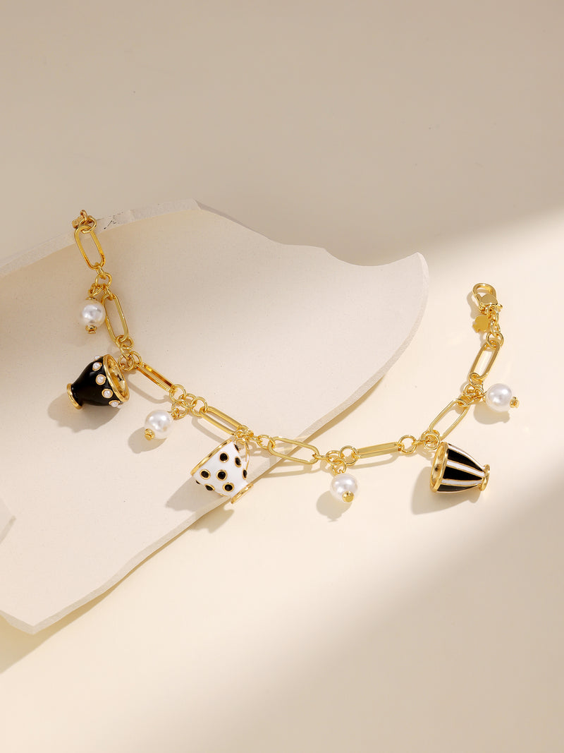 Happy Time Teacup Charm Bracelet
