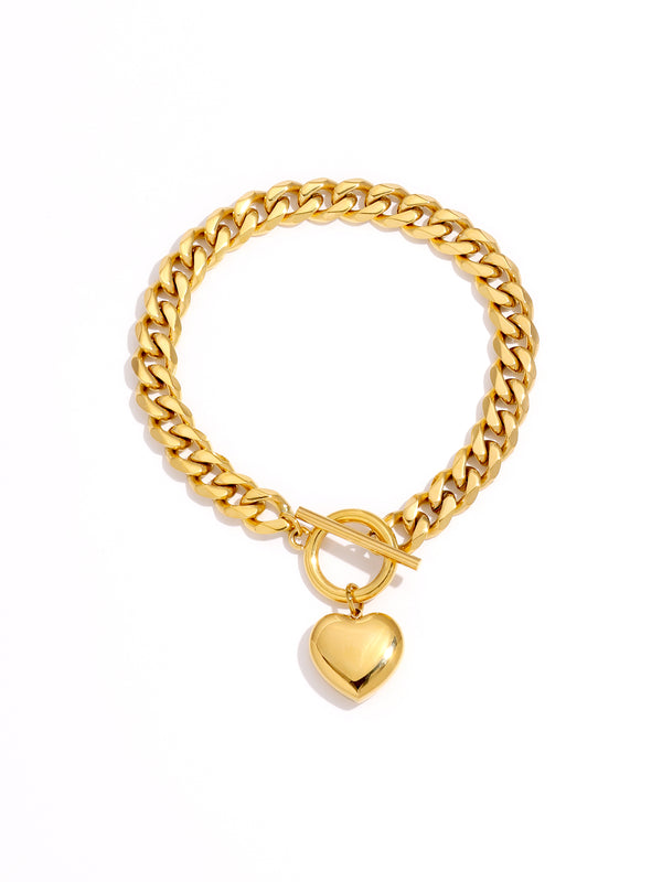 Gorgeous Tess Heart Gold Bracelet