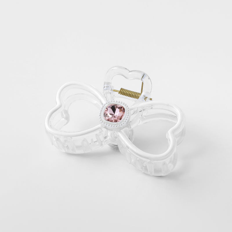 Elegant Pink Diamond Decor Clear Clip Hair Accessories